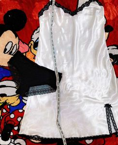 victoria secret white satin slip with brief 👍