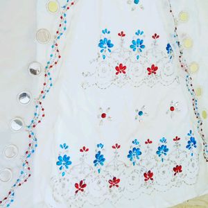 White Embroidered Skirt and Top Set