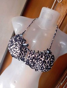 Leopard Print Bikini Top