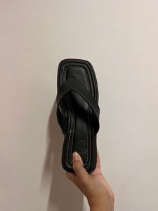 Platform Black Slippers