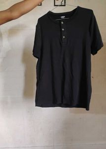Men's Black Henley T-Shirt
