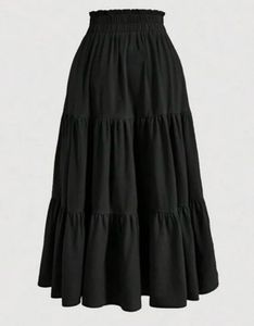 Black Tiered Maxi Skirt