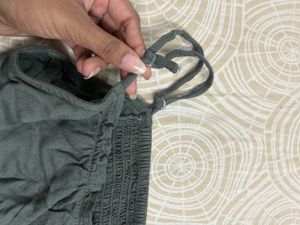 Stylish Dark Green Spaghetti Strap Top