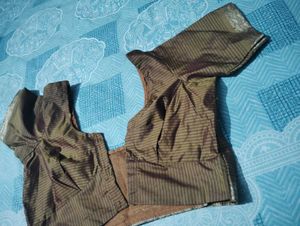 Elegant Brown Striped Blouse Piece