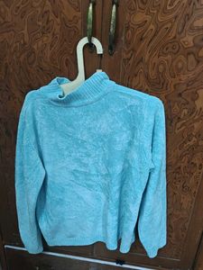 Cozy Blue Cable Knit Sweater