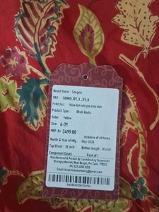 Red Floral Print Peplum kurta with sharara