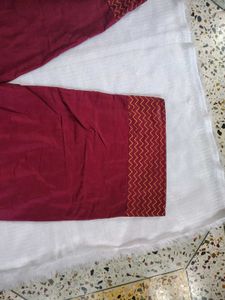 Avaasa Maroon Kurta Set with Gold Print