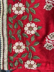 Red Floral Print Kurta