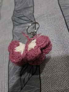 Handmade Crochet Butterfly Keychain
