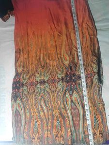 Women's Black &amp; Rust Designer Long Kurti | Stone W