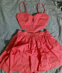 Coral Cutout Mini Dress