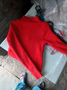 ✨Brand New !! Cozy Red Fuzzy Sweater