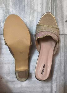 Sparkling Gold &amp; Pink Flats