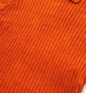 Rust Ribbed Knit Mock Neck Top