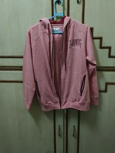 Pink 'Love' Zip-Up Hoodie