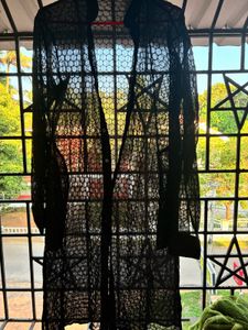 Black Sequin georgette Kurta with dupatta