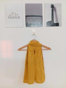 Mustard Yellow Embellished Sleeveless Tunic