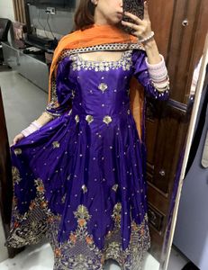 Stunning Purple Embroidered Kurta Set