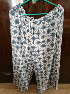 Stylish Blue &amp; White Printed Kurta