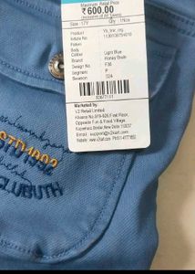 Light Blue Cargo Korean Pants