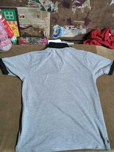 Gray Polo Shirt with Black Trim