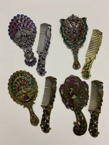Vintage Peacock Mirror &amp; Comb Set