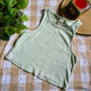 Light Green Ribbed Tank Top