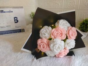 Crochet Flower Bouquet - Handmade Roses