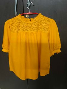 Elegant Yellow Lace Top