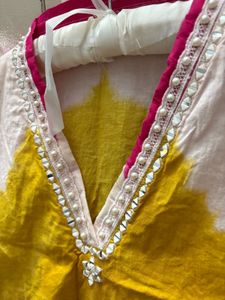 Embellished Yellow & Pink Top