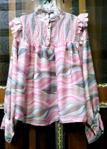 Multicolour Top"Casual Flared Satin For Women's