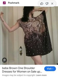 Bebe One Shoulder Kaftan Dress