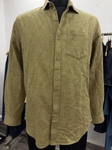 Men's Olive Green Textured Shirt