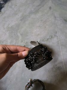Antique Silver Bangles with Beads