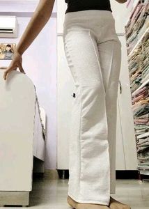 White Bootcut Pant