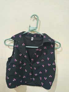 Black Cherry Print Vest Top