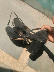 Black Suede Lace-Up Flats