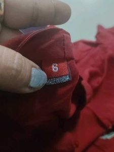 Embroidered Maroon Cotton Kurta