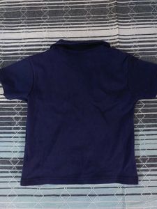 Crop Navy Blue Polo T-Shirt