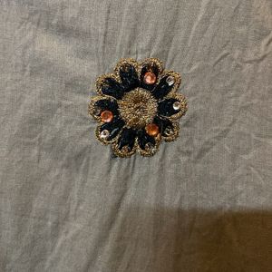 Embellished Grey Kurta