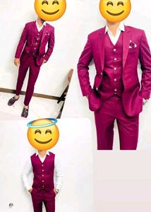 Stylish Burgundy 3-Piece Suit