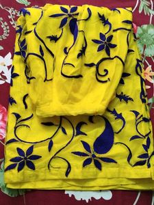 Vibrant Yellow Embroidered Ethnic Skirt