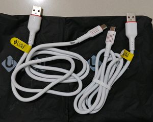 Data Cable Fast 2pcs  Micro USB V8 &amp; Type-C