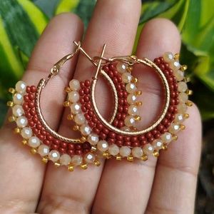 Boho Beaded Hoop Earrings