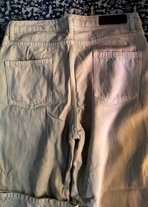 cream wide-leg denim jeans