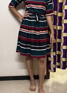 Mini Dress with Multi Colour stripes
