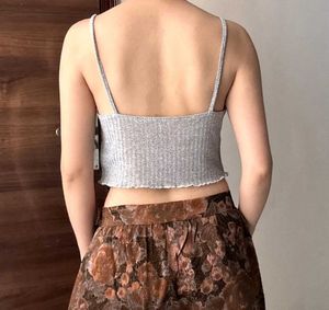 Shein Grey Ruched Camisole Top