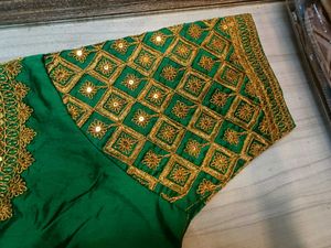 Green Embroidered Heavy Work Blouse