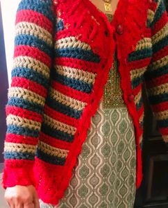 Handmade Striped Knit Cardigan no damages