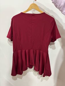 Maroon Peplum Top